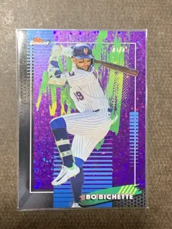 2026 Topps Finest Bo Bichette Common Purple Mini Diamonds /75 Mets - Image 1