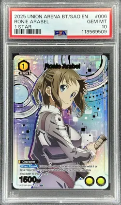 Union Arena TCG - Ronie Arabel (U*) #UE07BT/SAO-1-006 - Alt Art Foil (PSA 10) - Image 1