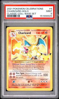 2021 POKEMON CELEBRATIONS CLASSIC COLLECTION #4 CHARIZARD-HOLO PSA 9 - Image 1