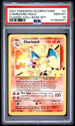 2021 POKEMON CELEBRATIONS CLASSIC COLLECTION #4 CHARIZARD-HOLO PSA 10 - Image 1