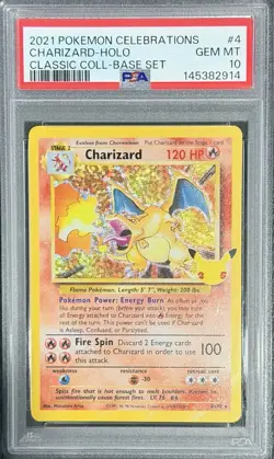 PSA 10 2021 POKEMON CELEBRATIONS CLASSIC COLLECTION #4 CHARIZARD-HOLO PSA 10 - Image 3
