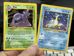 Lapras 10/62 Muk 13/62 Fossil 1999 Holo Rare Vintage Pokemon Card Lot WOTC - Image 1