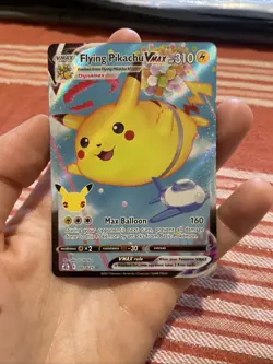 Pokemon TCG Flying Pikachu VMAX Holo Card 007/025 Celebrations Chase Ultra Rare - Image 1