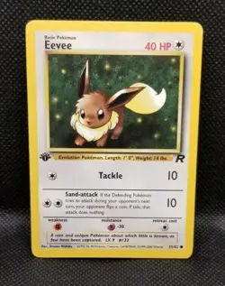 Eevee 55/82 1st Edition NM Near Mint Team Rocket Non-Holo Pokemon Card - Image 1