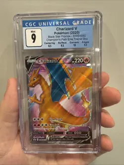 CGC 9.5 Charizard V Full Art SWSH050 ETB Promo 2020 Graded Pokemon Card TCG - Image 1