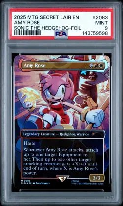 2025 MTG SECRET LAIR DROP SONIC: FRIENDS & FOES-FOIL #2083 AMY ROSE PSA 9 - Image 3