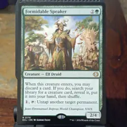 Wizards of the Coast Formidable Speaker 0176 ECL MTG R Green Elf Druid EN - Image 1