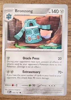 Bronzong 145/197 Error MisCut Top Bottom Card Pokemon Obsidian Flames Uncommon - Image 1