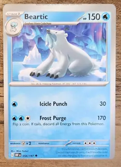 Beartic 54/197 Error MisCut Top Bottom Card Pokemon Obsidian Flames Uncommon - Image 1
