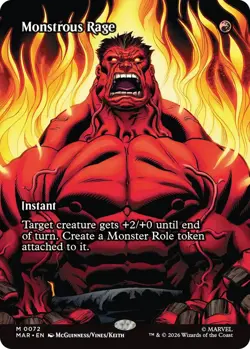 1x Monstrous Rage - Borderless MTG - Marvel Universe - NM-Mint - Image 1