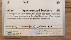 Flamigo 185/197 Error MisCut Top Bottom Card Pokemon Obsidian Flames Uncommon - Image 3