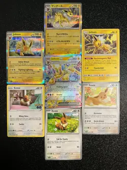 7 Jolteon Eevee pokemon TCG mix lot cute collection set ⚡⚡🐱 😍🔥🌟 - Image 1