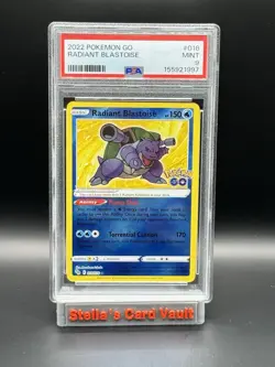 Pokemon Radiant Blastoise GO Radiant Rare Holo PSA 9 2022 - Image 1