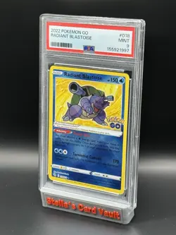 Pokemon Radiant Blastoise GO Radiant Rare Holo PSA 9 2022 - Image 2