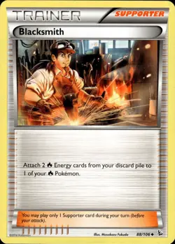 Pokemon TCG Card Blacksmith Supporter XY - Flashfire 88/106 - Image 1
