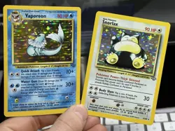 Snorlax 11/64 Vaporeon 12/64 Jungle 1999 Holo Rare Vintage Pokemon Card Lot WOTC - Image 1