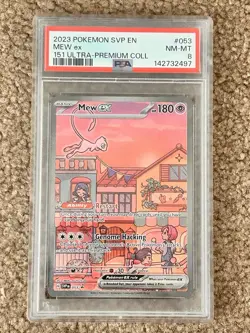 2023 POKEMON SVP EN-SV BLACK STAR PROMO 151 ULTRA-PREMIUM COLL #053 MEW EX PSA 8 - Image 1