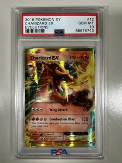 PSA 10 GEM MINT Charizard EX XY EVOLUTIONS 12/108 HOLO RARE Pokemon Card - Image 1
