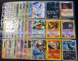 Lot of 90 ALL HOLO Vintage Pokemon Card Binder Collection - Image 1