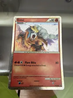 Pokemon Entei HGSS20 HeartGold SoulSilver Holo Black Star Promo HP - Image 1