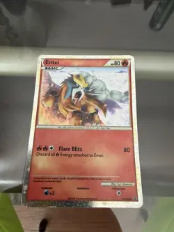 Pokemon Entei HGSS20 HeartGold SoulSilver Holo Black Star Promo HP - Image 2