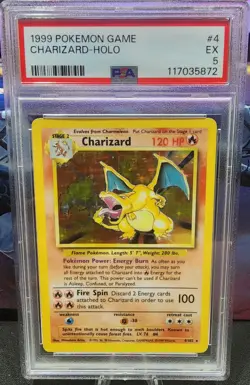 1999 Pokemon Charizard Holo Base Set Unlimited Card 4/102 PSA 5 - Image 1