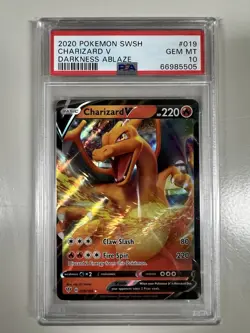Pokemon 2020 Charizard V 019/189 SWSH Darkness Ablaze Graded Card PSA 10 MINT - Image 1