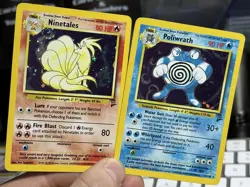 Ninetales 13/130 Poliwrath 15/130 Base Set 2 2000 Vintage Pokemon Card Lot WOTC - Image 1