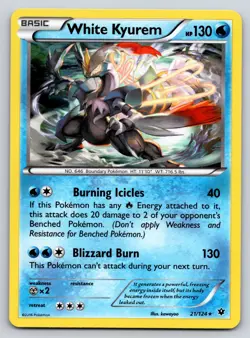 White Kyurem 21/124 Fates Collide Holo Pokemon TCG Rare LP - Image 1