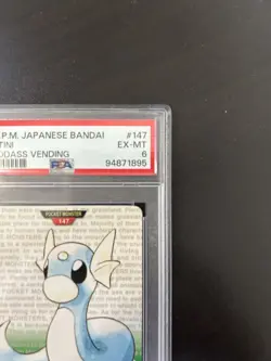 1996 Pocket Monsters Japanese Bandai Dratini #147 Cardass Vending PSA 6 EX-MT - Image 5