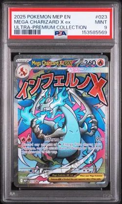 Pokemon Mega Charizard X ex 023 Mega Evolution Promo Holo PSA 9 English 2025 - Image 1