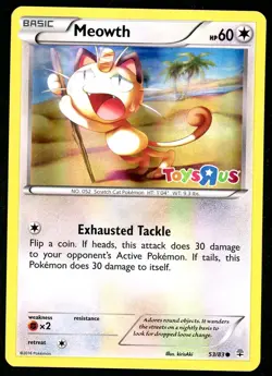 Pokemon Card Meowth 53/83 Holo Foil Toys R US Promo NM - Image 1