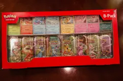 Pokemon Prismatic Evolutions 8 Mini-Tins w Promo Cards Costco - IN HAND - Image 1