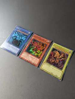 Egyptian God Cards Ra, Slifer, Obelisk Set Ultra Rare Yu-Gi-Oh! NM PSA - Image 1