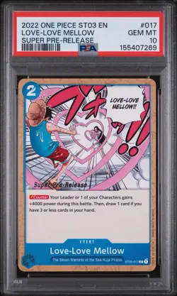 2023 One Piece Super Pre Release ST03-017 Love-Love Mellow PSA 10 Boa Luffy - Image 1