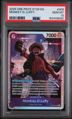 2025 ONE PIECE STARTER DECK ST26-PURPLE/BLACK #005 MONKEY D. LUFFY PSA 10 - Image 1