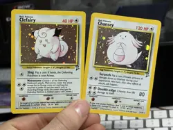 Clefairy 6/130 Chansey 3/130 Base Set 2 2000 Holo Vintage Pokemon Card Lot WOTC - Image 1