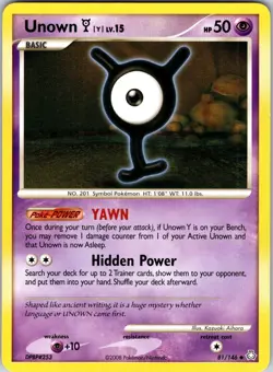 Unown (Y) 81/146 Legends Awakened Pokemon TCG LP Normal - Image 1
