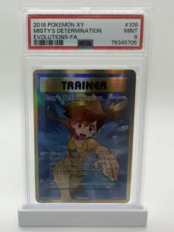 Misty’s Determination FA #108 PSA 9 MINT, 2016 Pokemon XY Evolutions 108/108 - Image 1
