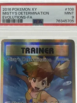 Misty’s Determination FA #108 PSA 9 MINT, 2016 Pokemon XY Evolutions 108/108 - Image 2