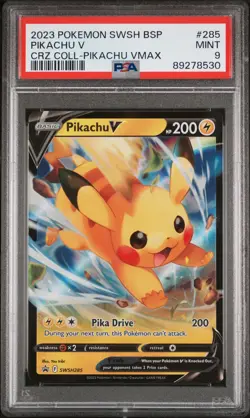 2023 Pokemon TCG Pikachu V #285 Promo PSA 9 Graded Card - Image 1