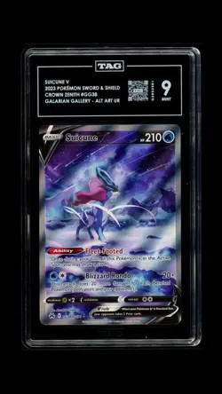 Pokemon 2023 Suicune V GG38/GG70 Alt Art Ultra Rare Crown Zenith TAG 9 - Image 1
