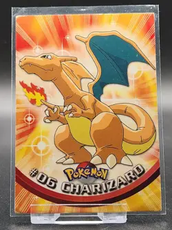 Pokemon Card - Charizard #6 - Pokemon Topps Series 1 - Black Logo - DMG - Image 1