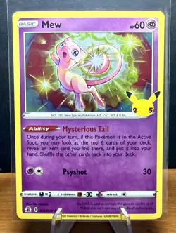 Mew 011/025 Holo Rare Pokemon 2021 Celebrations NM - Image 1