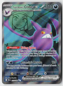 Pokemon Team Rocket's Crobat ex 217/182 Ultra Rare Destined Rivals Holo NM - Image 1