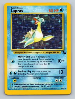Lapras (10) Fossil Holo Rare 10/62 Pokemon - Image 1