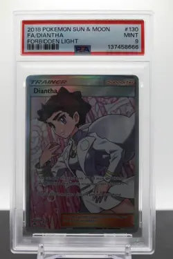 PSA 9 - Diantha 130/131 Full Art - 2018 Pokemon Sun & Moon Forbidden Light - Image 1