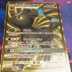 Pokemon Umbreon GX Ultra Rare Full Art Gold Foil Card SV69/SV94 200 HP - Image 1