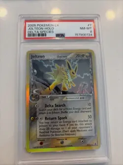 2005 Pokemon EX Jolteon Holo Delta Species #7 PSA 8 - Image 1