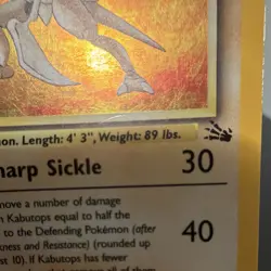 Pokemon TCG WOTC Kabutops 9/62 Fossil Unlimited Holo Rare EN 60 HP Stage 2 - Image 5